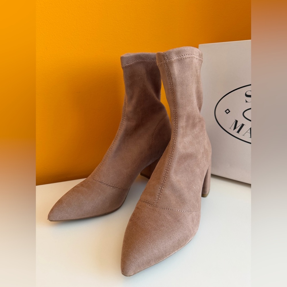 Steve Madden powder pink block heeled boots